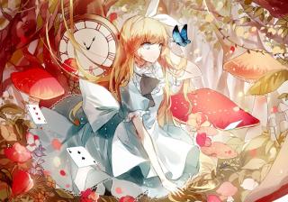 头发飘扬起来的少女插画图片