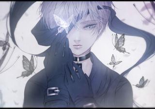 精致五官与气质的美少年插画图片